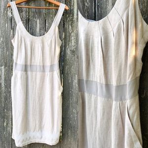 Banana Republic Beige Linen Sheath Dress with Pockets Formal Dressy